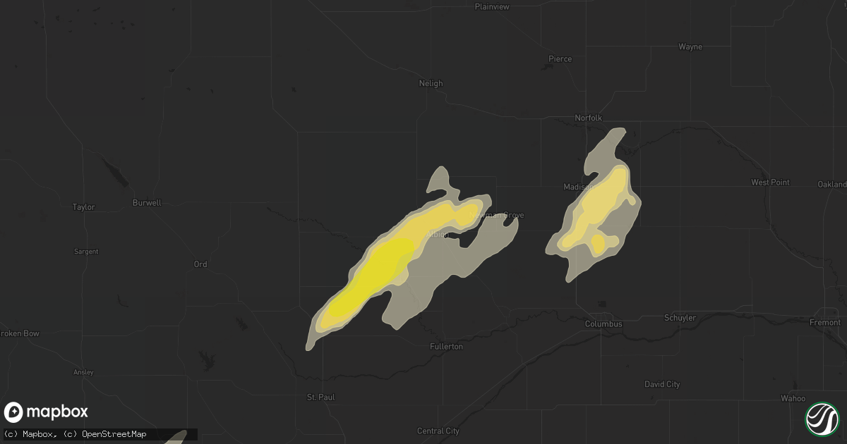 Hail map in Albion, NE on September 15, 2017
