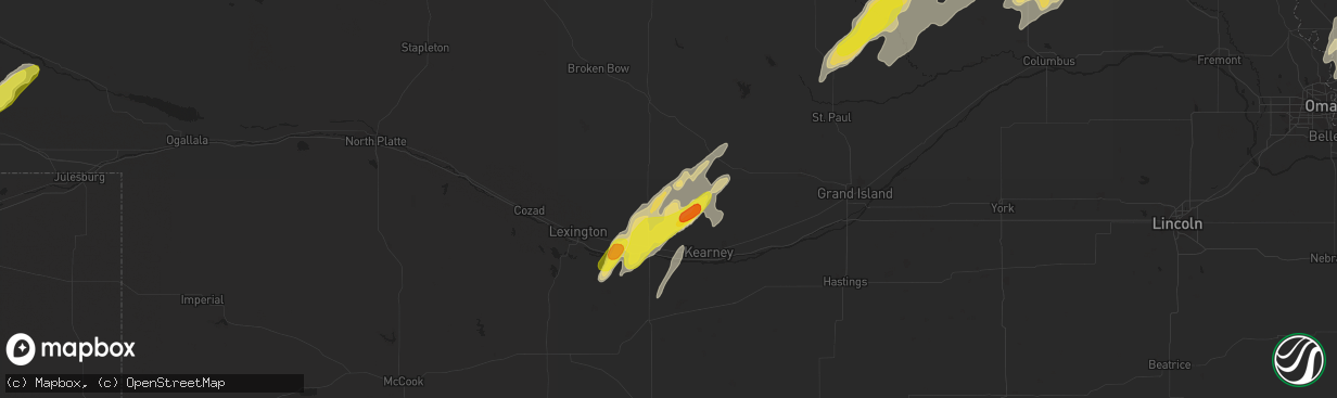 Hail map in Amherst, NE on September 15, 2017