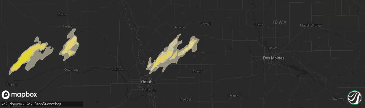 Hail map in Harlan, IA on September 15, 2017