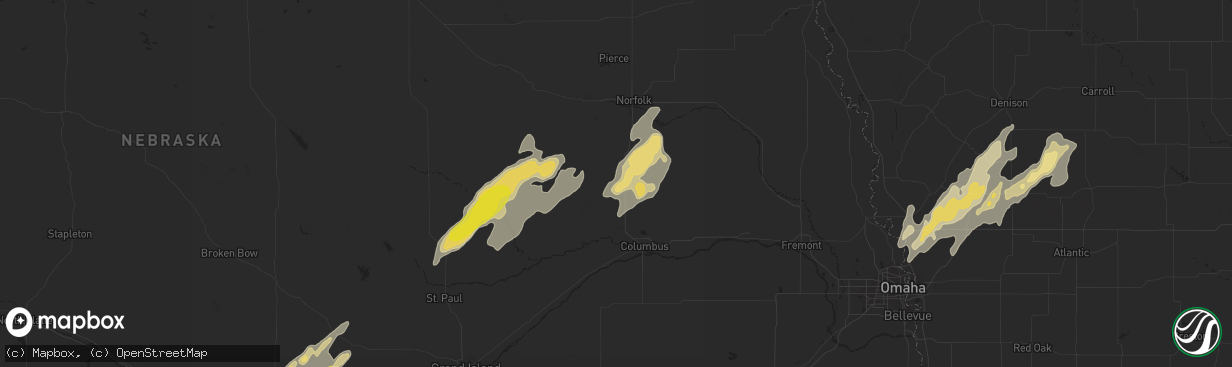 Hail map in Humphrey, NE on September 15, 2017