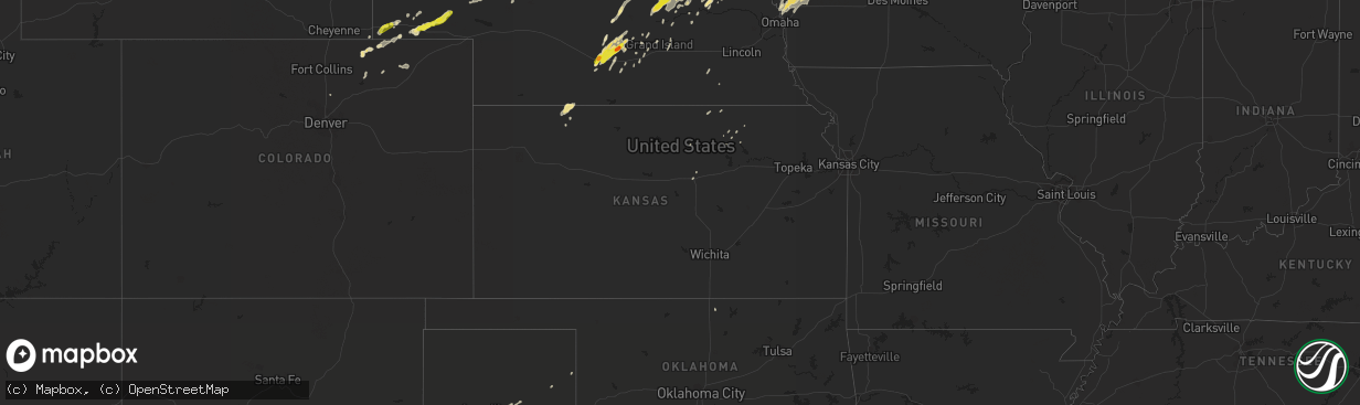 Hail map in Kansas on September 15, 2017