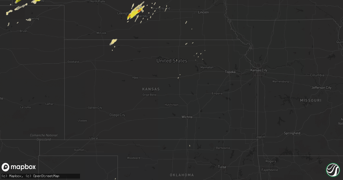 Hail map in Kansas on September 15, 2017