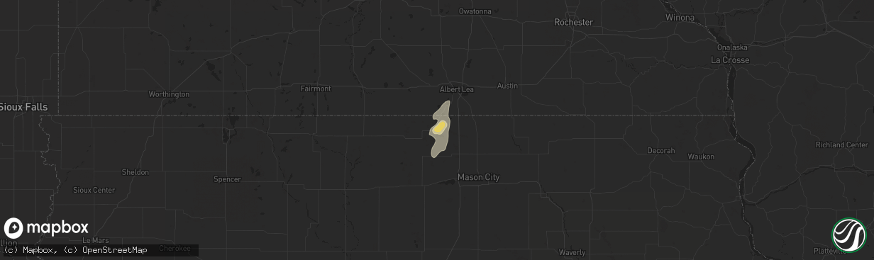 Hail map in Lake Mills, IA on September 15, 2017