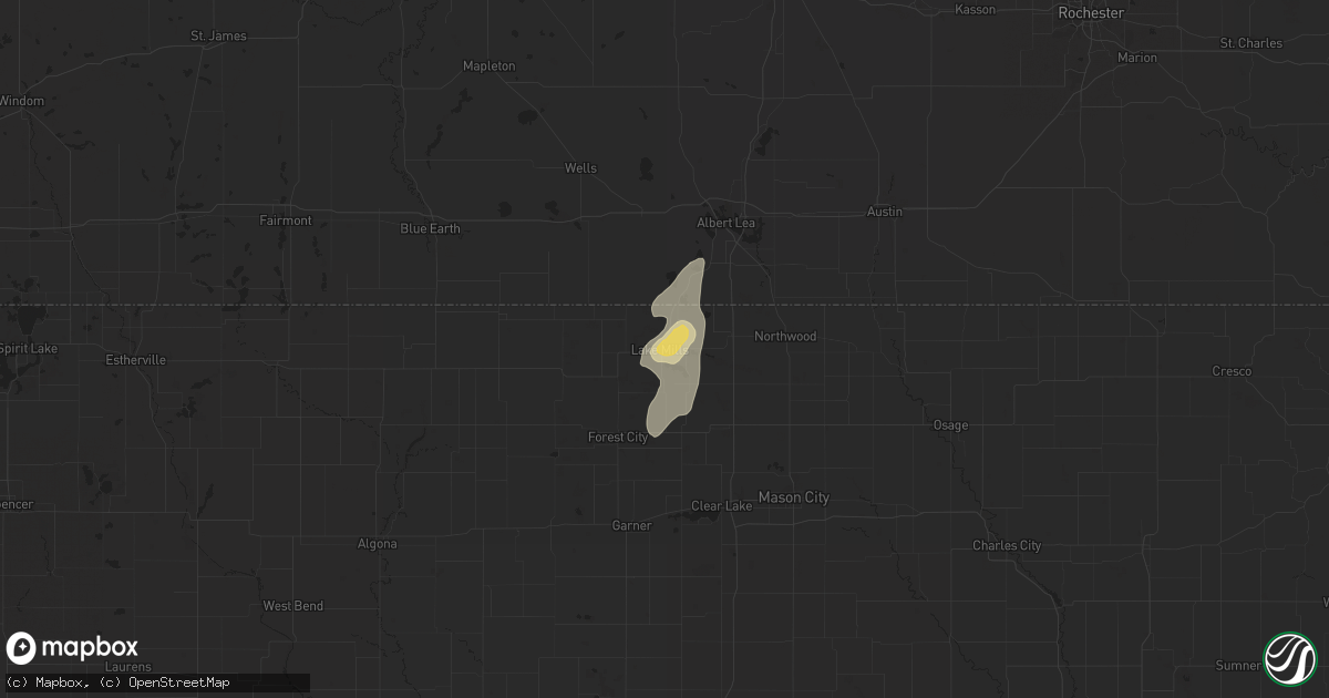 Hail map in Lake Mills, IA on September 15, 2017