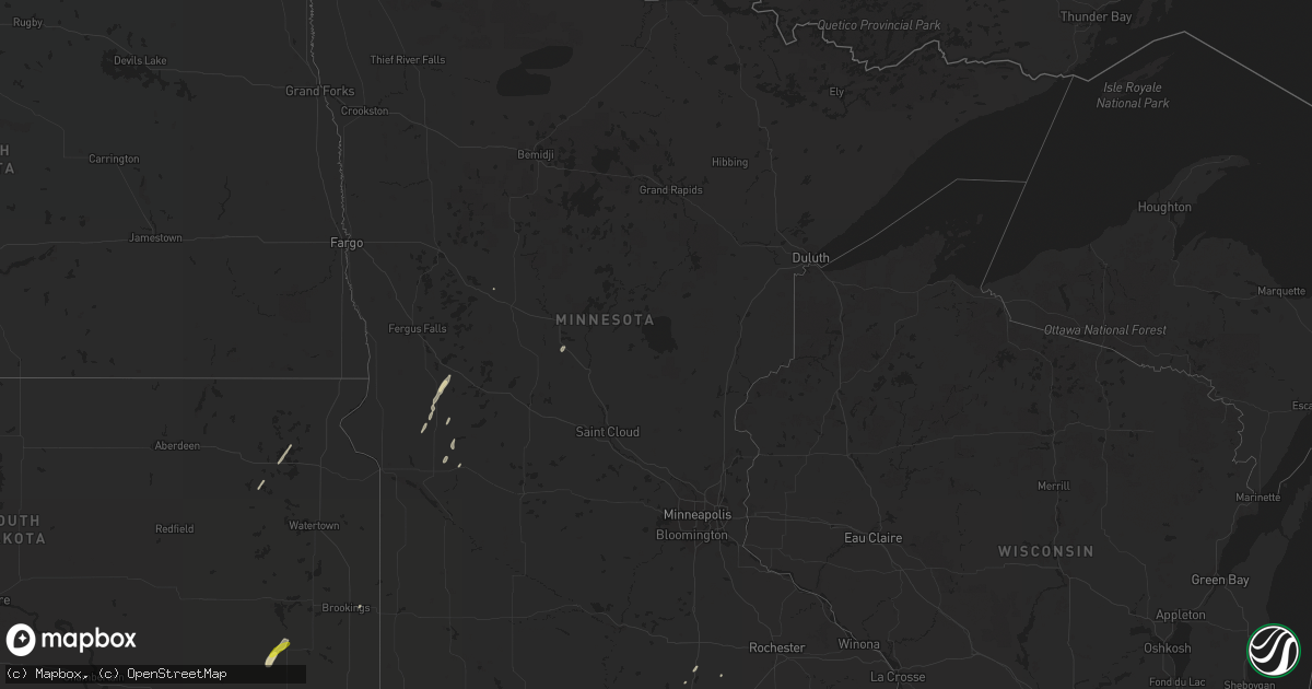 Hail map in Minnesota on September 15, 2017