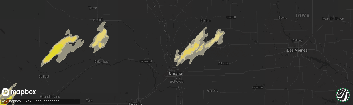 Hail map in Missouri Valley, IA on September 15, 2017