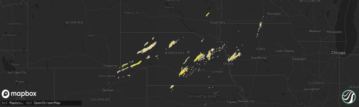 Hail map in Nebraska on September 15, 2017