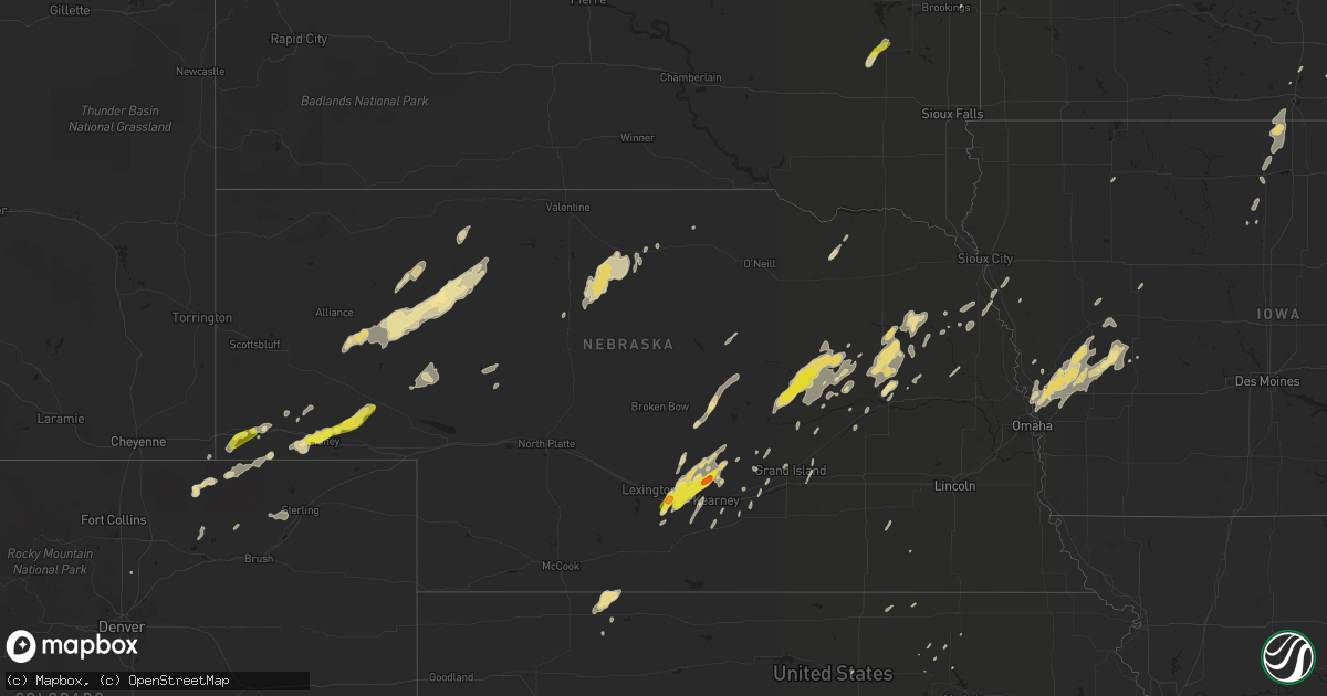 Hail map in Nebraska on September 15, 2017
