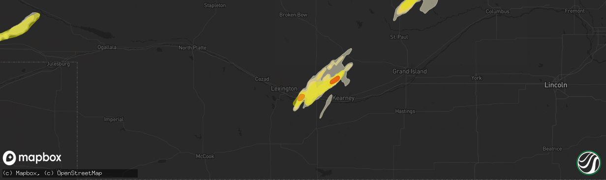 Hail map in Overton, NE on September 15, 2017