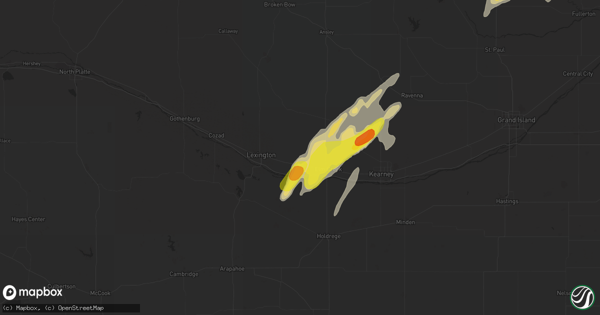 Hail map in Overton, NE on September 15, 2017