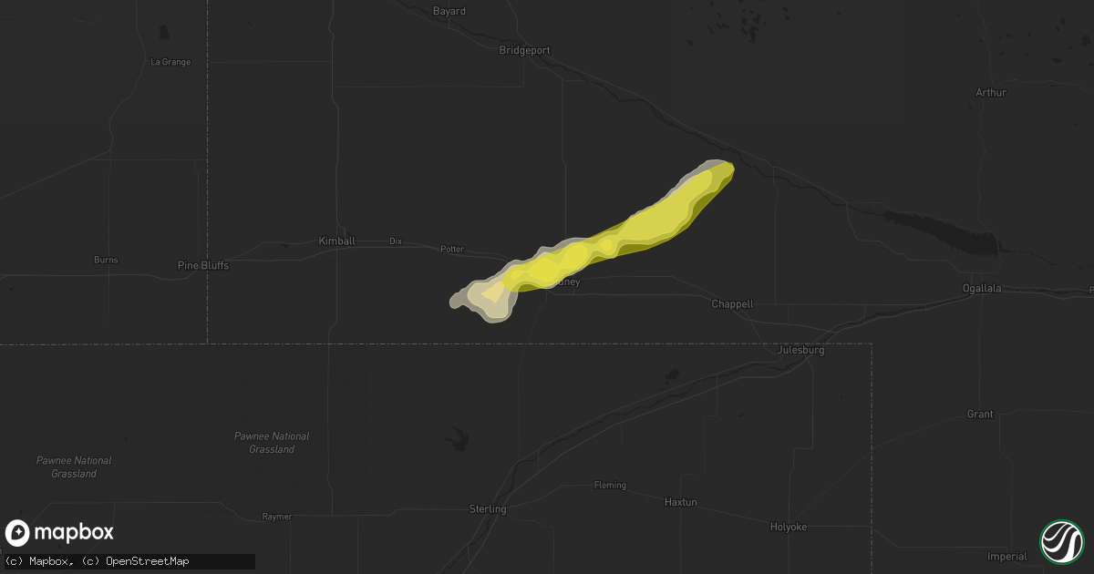 Hail map in Sidney, NE on September 15, 2017