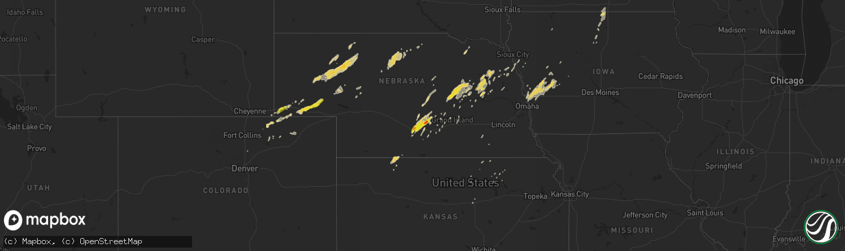 Hail map on September 15, 2017