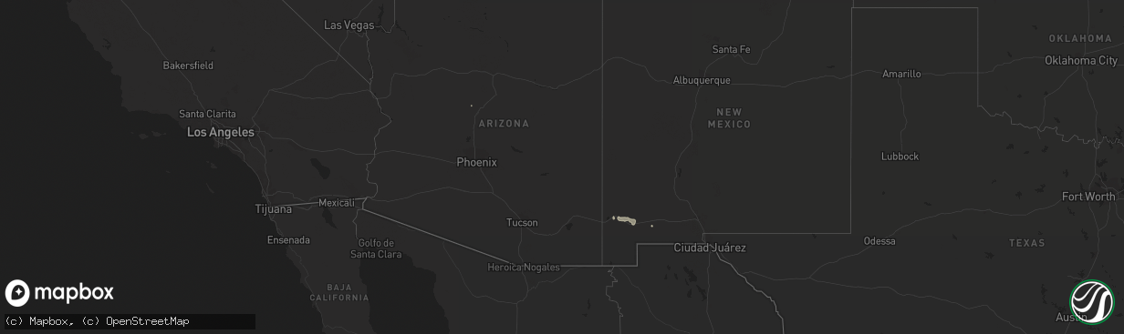Hail map in Arizona on September 15, 2019