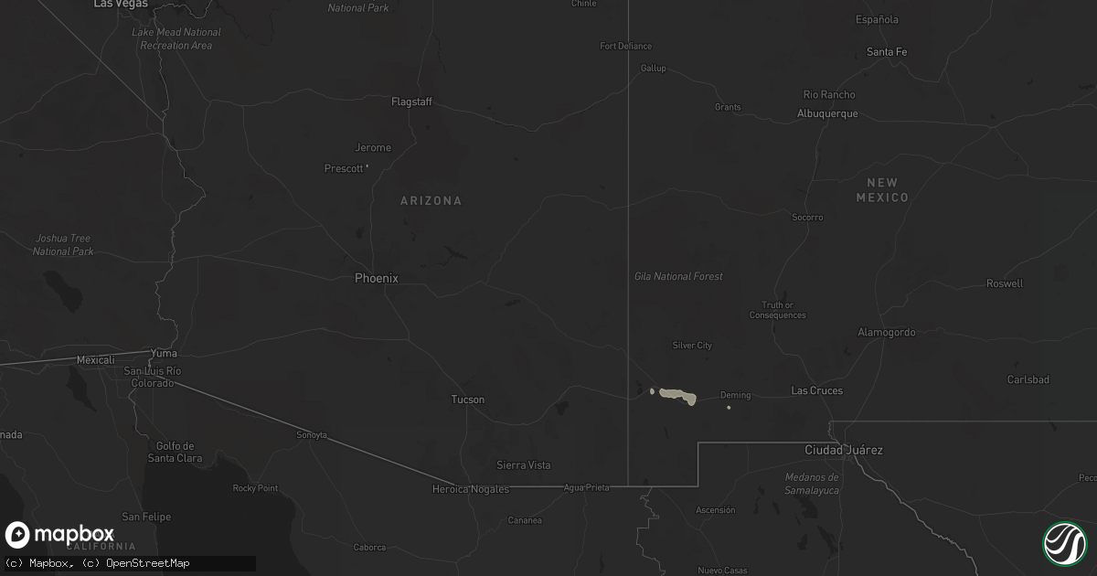 Hail map in New Mexico on September 15, 2019