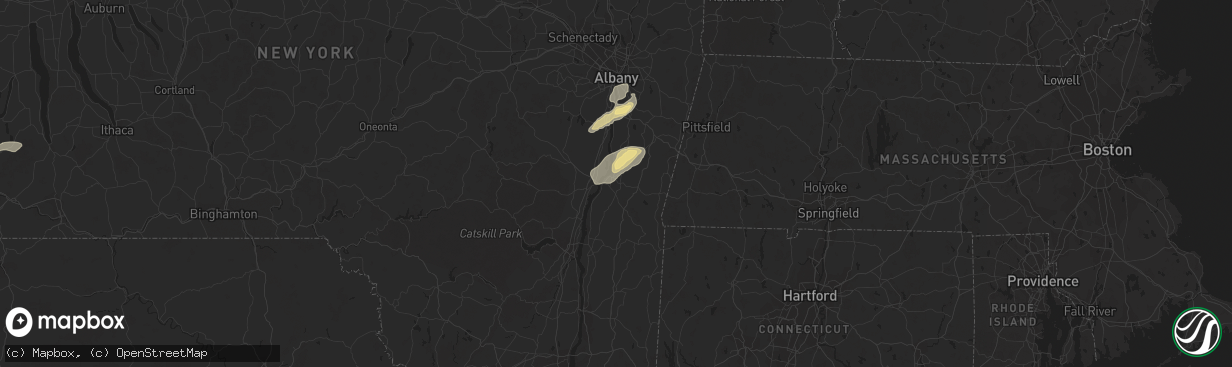 Hail map in Hudson, NY on September 15, 2021