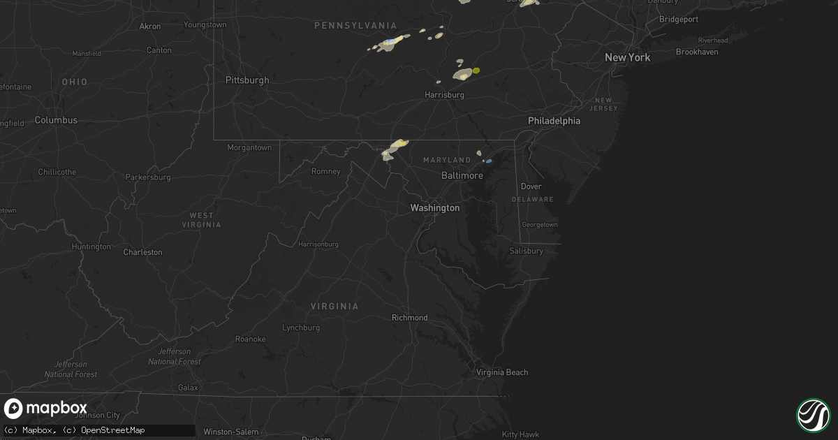 Hail map in Maryland on September 15, 2021