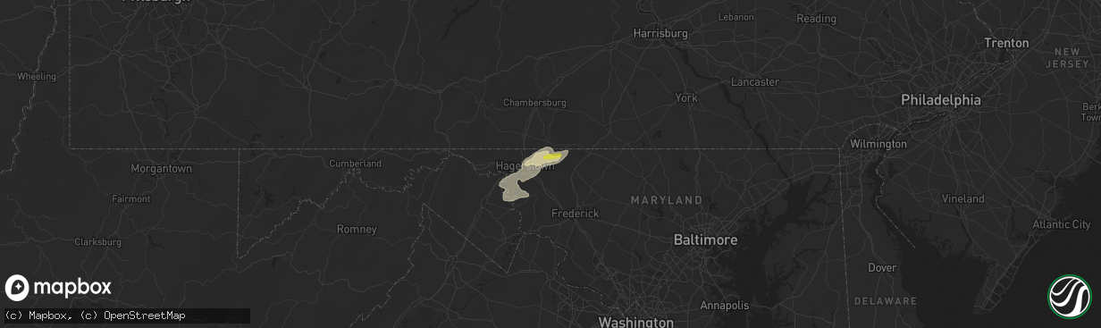 Hail map in Smithsburg, MD on September 15, 2021