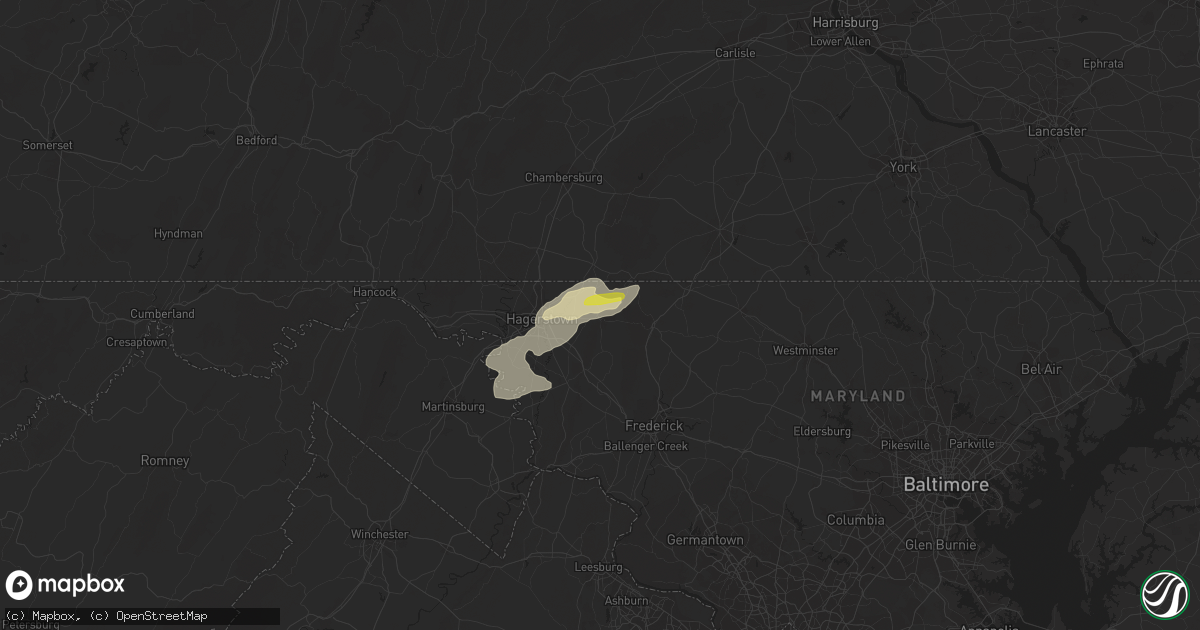 Hail map in Smithsburg, MD on September 15, 2021