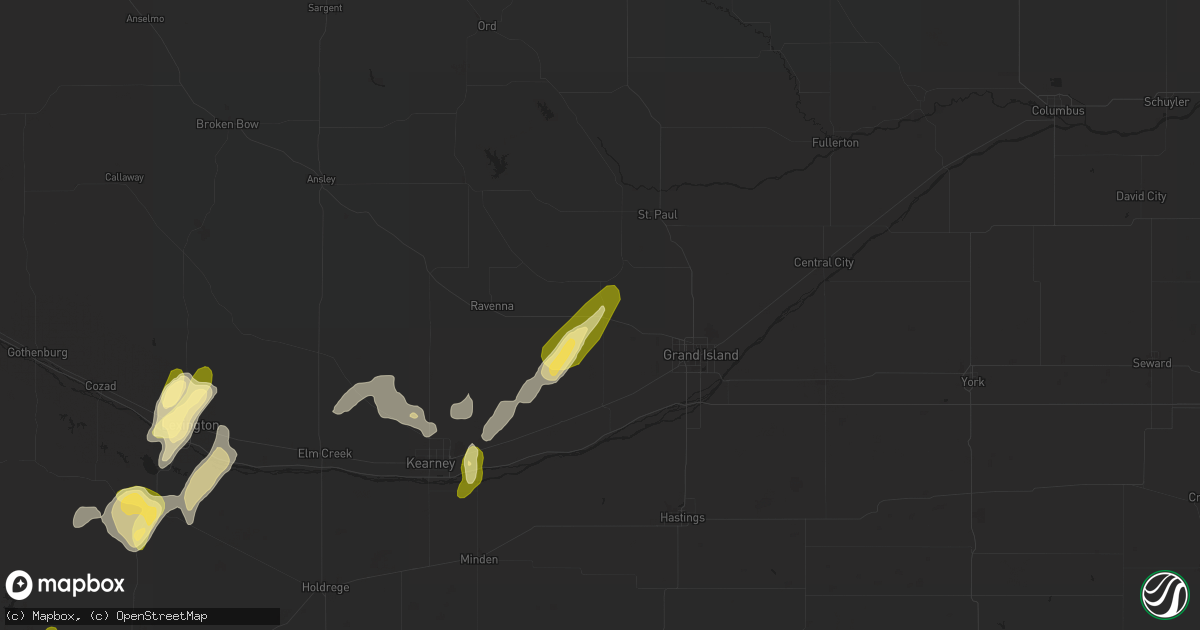 Hail map in Cairo, NE on September 15, 2022