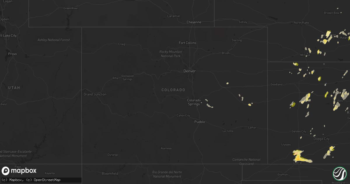 Hail map in Colorado on September 15, 2022