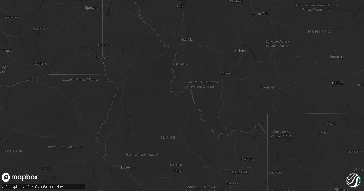 Hail map in Idaho on September 15, 2022