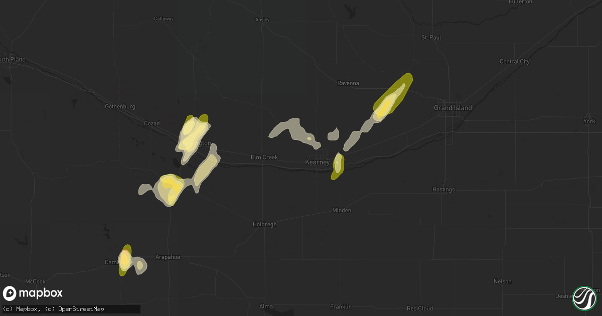 Hail map in Kearney, NE on September 15, 2022