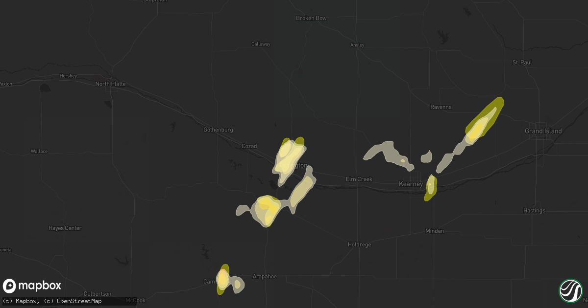 Hail map in Lexington, NE on September 15, 2022