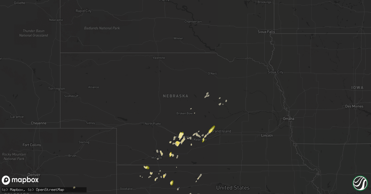 Hail map in Nebraska on September 15, 2022