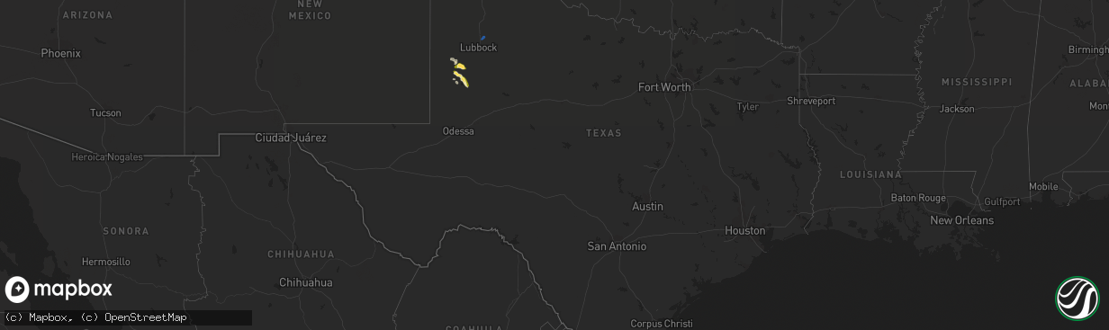Hail map in Texas on September 15, 2022