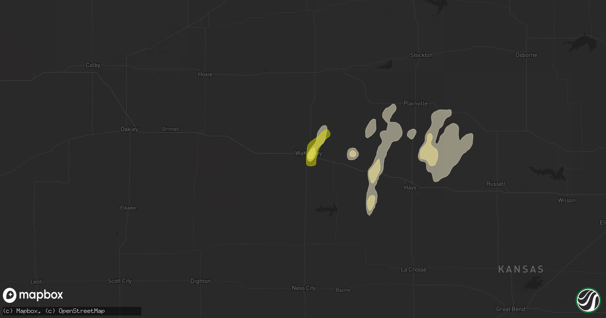 Hail map in Wakeeney, KS on September 15, 2022