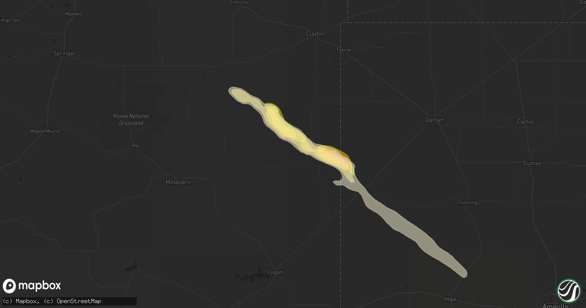 Hail map in Amistad, NM on September 15, 2023