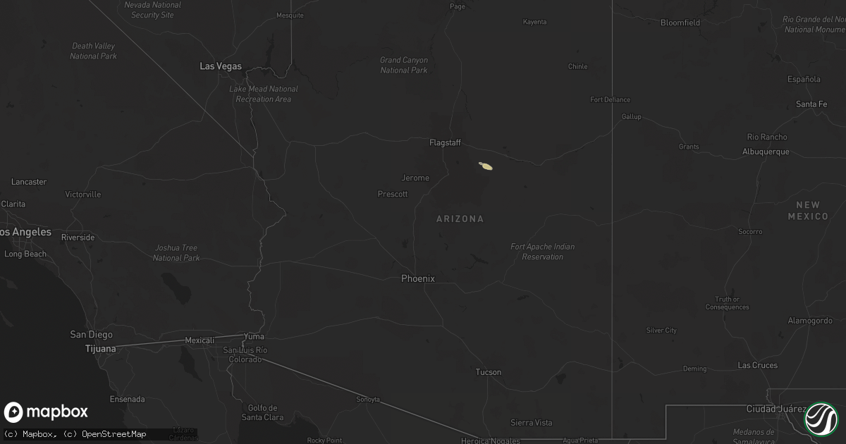 Hail map in Arizona on September 15, 2023