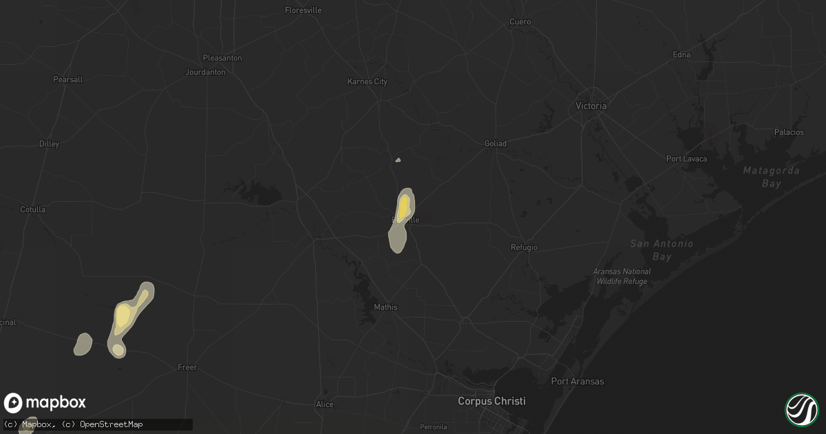 Hail map in Beeville, TX on September 15, 2023