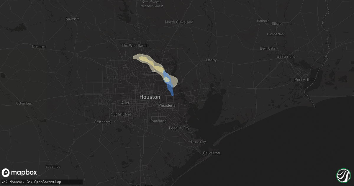 Hail map in Channelview, TX on September 15, 2023
