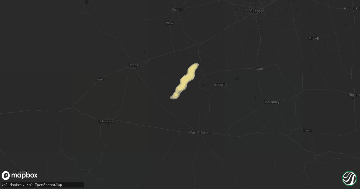 Hail map in Coyanosa, TX on September 15, 2023