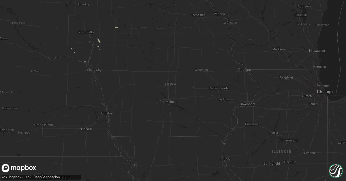 Hail map in Iowa on September 15, 2023