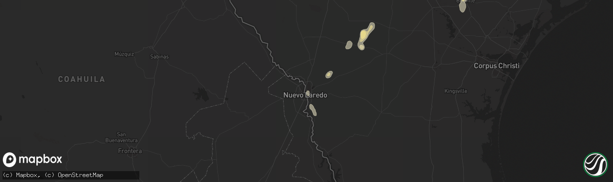 Hail map in Laredo, TX on September 15, 2023