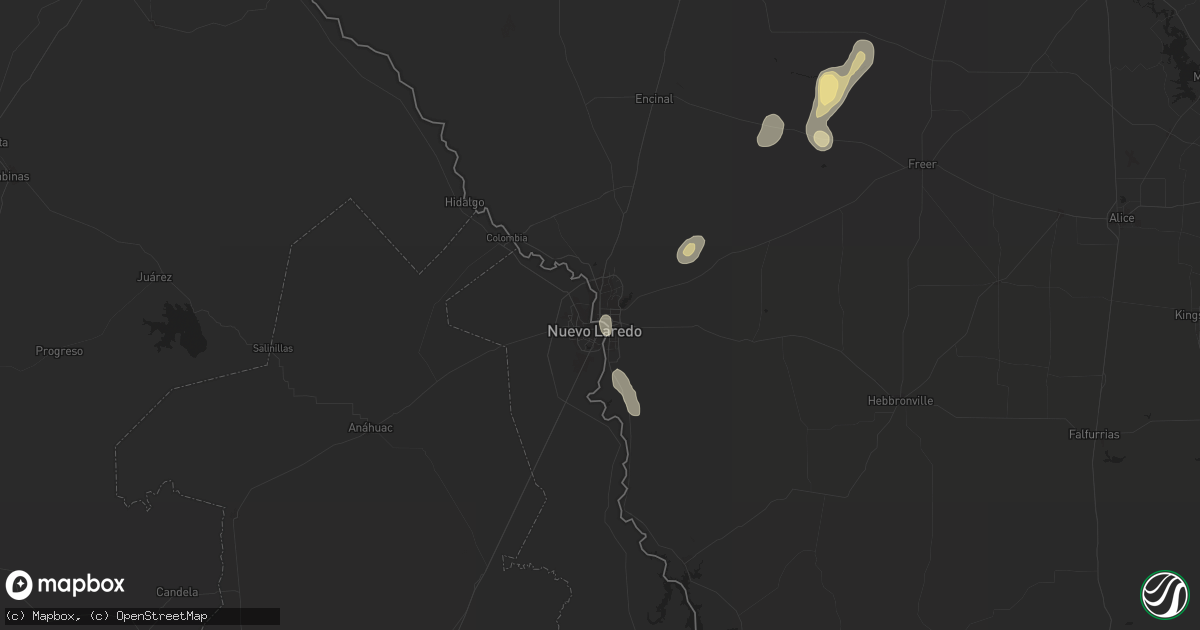 Hail map in Laredo, TX on September 15, 2023