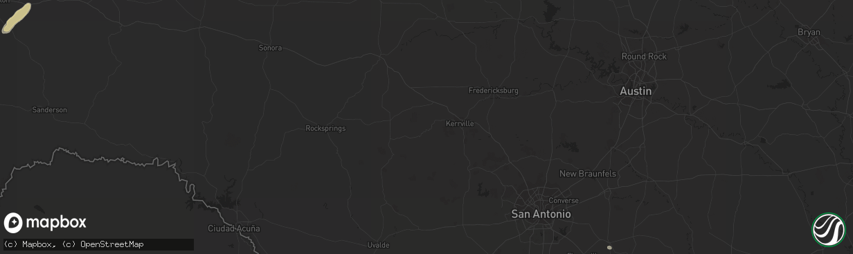 Hail map in Marathon, TX on September 15, 2023