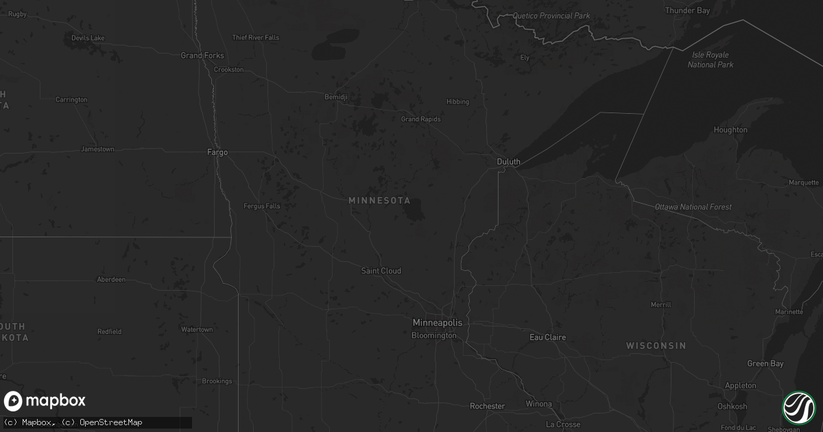 Hail map in Minnesota on September 15, 2023