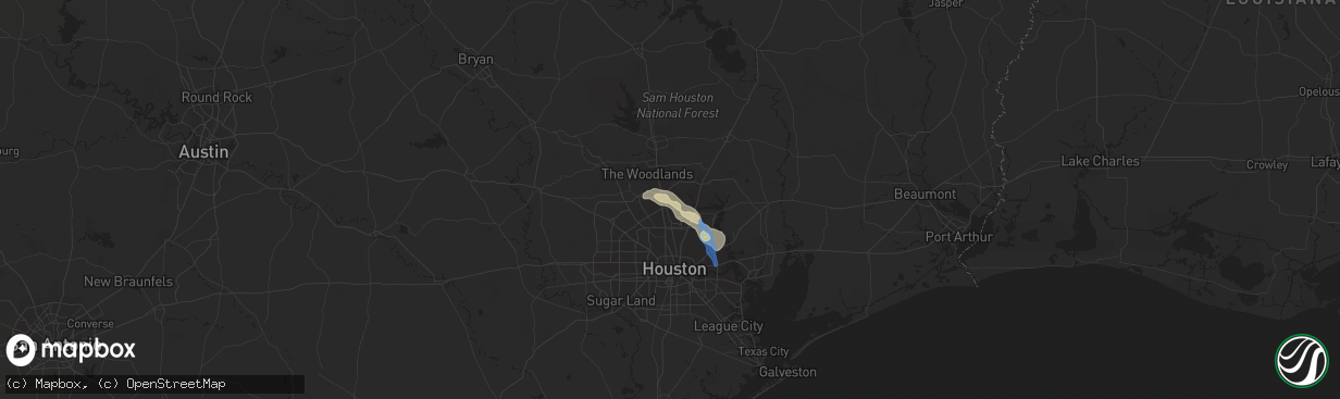 Hail map in Spring, TX on September 15, 2023