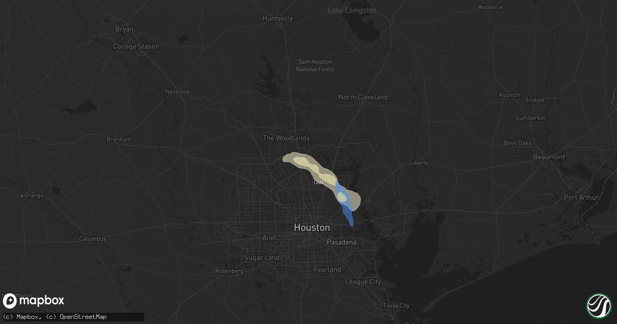 Hail map in Spring, TX on September 15, 2023