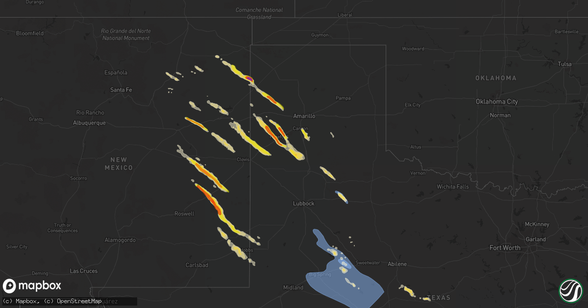 Hail map on September 15, 2023