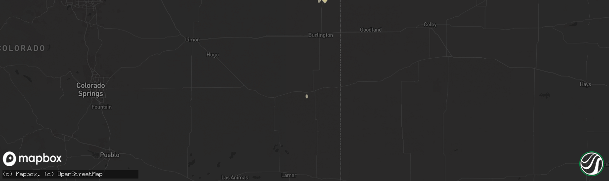 Hail map in Cheyenne Wells, CO on September 15, 2024