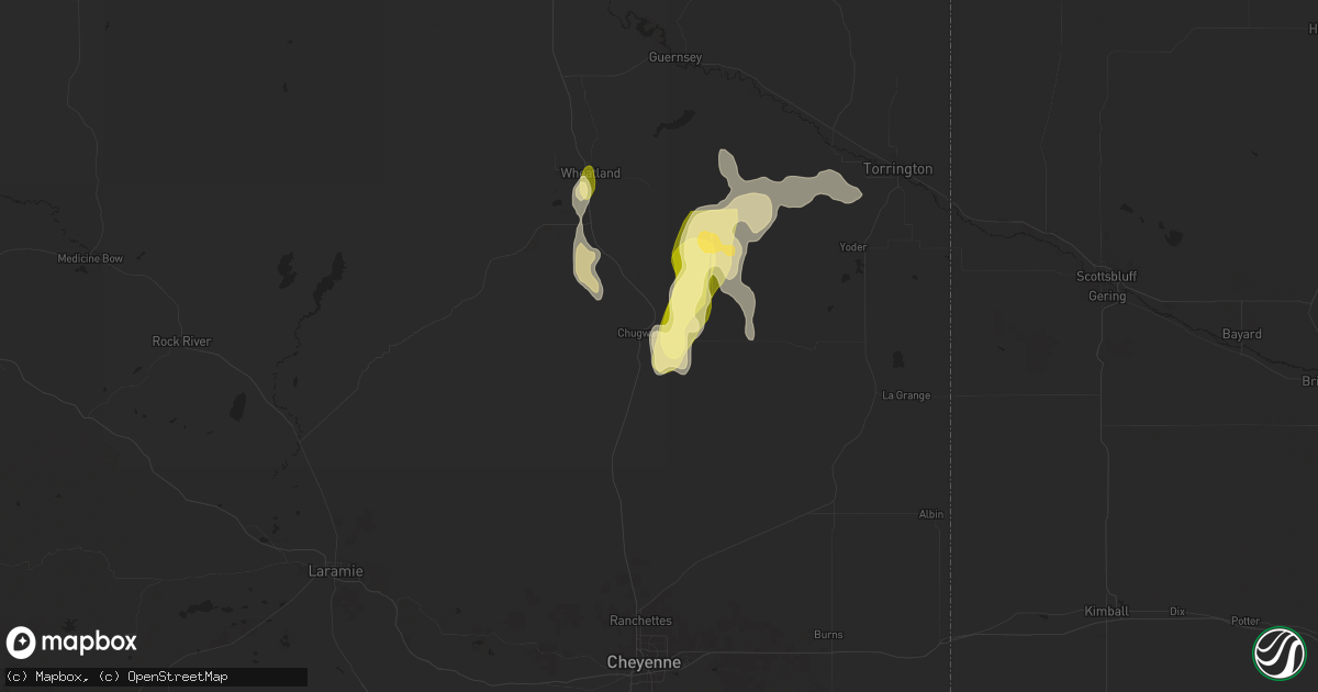 Hail map in Chugwater, WY on September 15, 2024