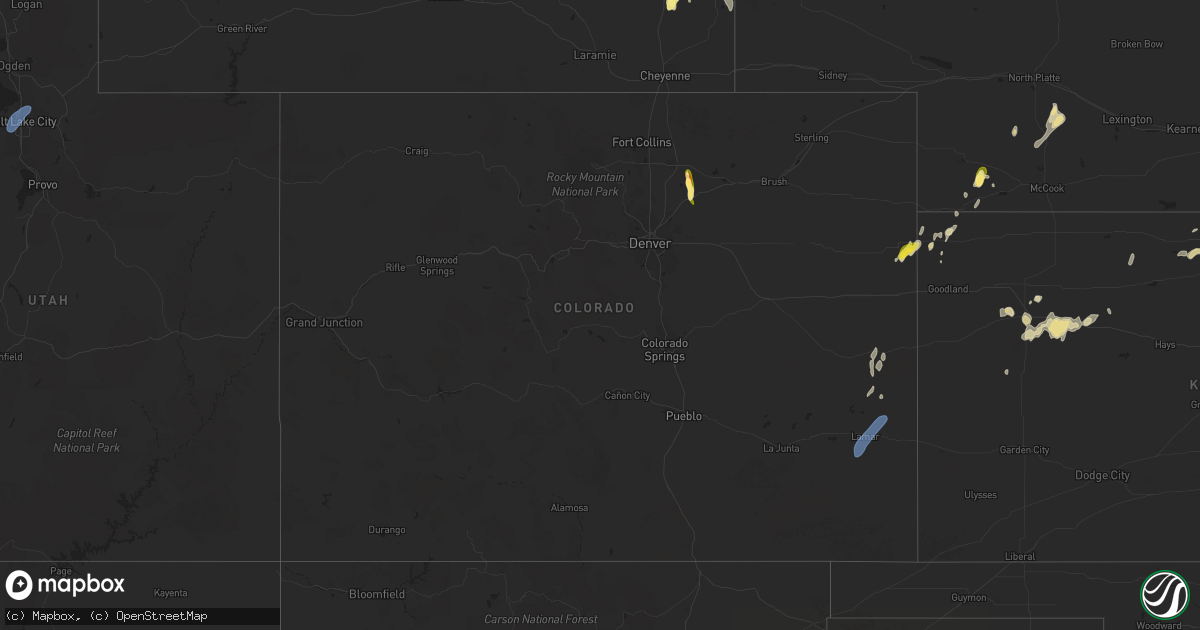 Hail map in Colorado on September 15, 2024