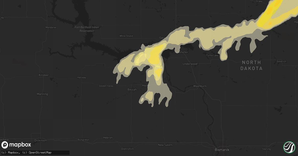 Hail map in Hazen, ND on September 15, 2024