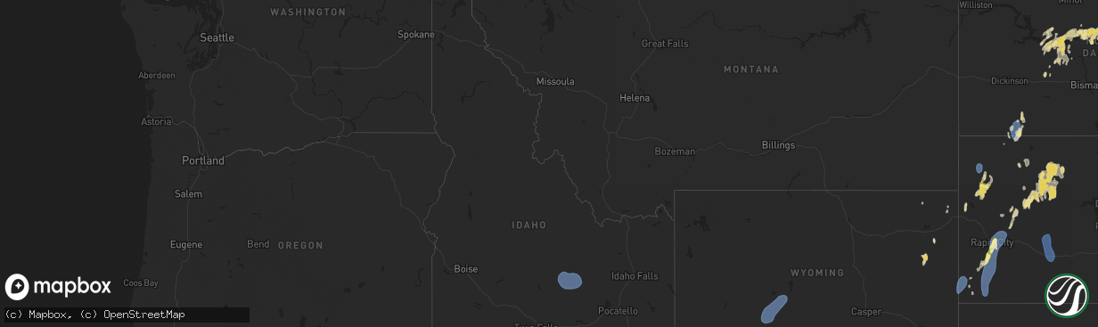 Hail map in Idaho on September 15, 2024