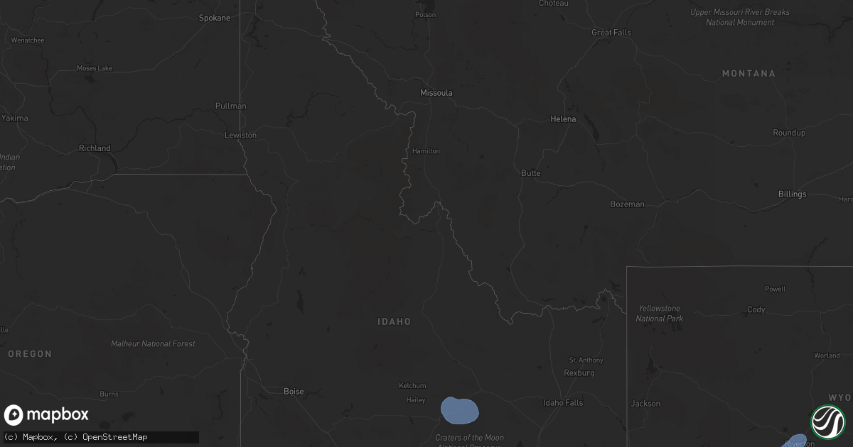 Hail map in Idaho on September 15, 2024