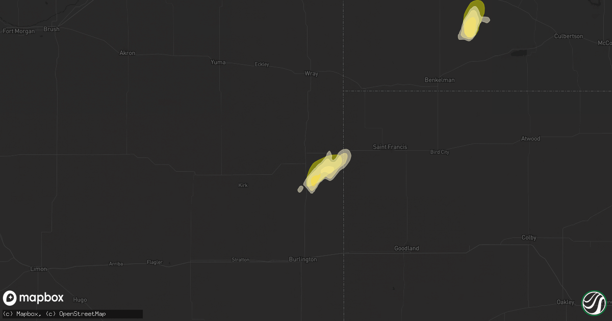 Hail map in Idalia, CO on September 15, 2024